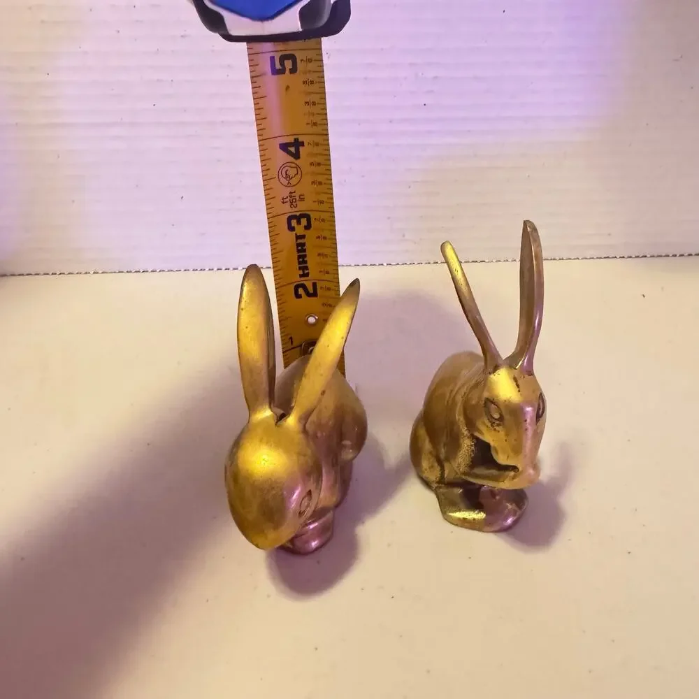 Solid Brass Rabbits (2) 3”x3” SUPER CUTE!!!